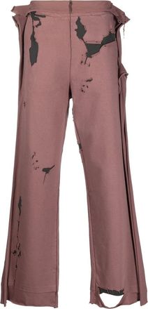 Diesel P-Martainoff devor&eacute;-effect track pants - men - Cotton - S - Pink