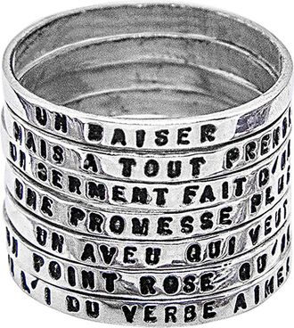 Serge Thoraval Bague 7 Rangs Edmond Rostand Un Baiser Argent