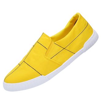 Generic Mens Canvas Breathable Loafer Low-Top Canvas Shoes Outdoor Casual Hiking Shoes Flat Slip On Slippers Trainers Hands-Free Comfortable Walking Shoes Sof