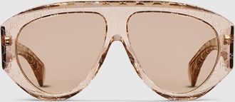 Gucci Mask Frame Sunglasses, Brown