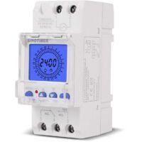 OEM Reloj Electr&oacute;nico Con Pantalla Lcd - Temporizador Programable De 24 Horas - Interruptor Anal&oacute;gico Inteligente - Montaje En Riel Din - Crezuo