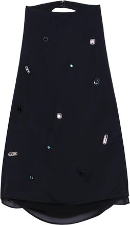 3.1 Phillip Lim crystal-embellished halterneck top - women - Viscose - 10 - Blue