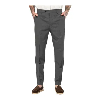 Berwich Broeken, Heren, Grijs, M, Wol, Gekreukte Broek