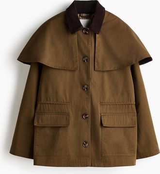 H&M Twilljacke mit Cape-Detail - Green