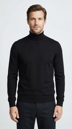Olymp Rollkragenpullover OLYMP OLYMP Strick Casual, Herren, Gr. XXL, schwarz, Strick, Obermaterial: 100% Schurwolle, regular fit, Strickb&uuml;ndchen, Pullover R