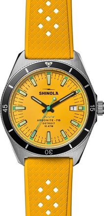 Shinola Duck 1040 Rubber Strap Watch, 40mm in Canary at Nordstrom