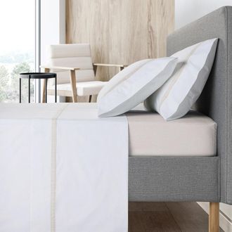 Casa da Laura S&aacute;banas 100% algod&oacute;n 200 hilos cuadrado de vichy marr&oacute;n cama 150/160