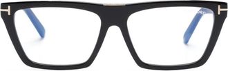 Tom Ford Eyewear rectangular-frame glasses - unisex - Acetate - 57 - Black