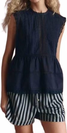 The Great. Sonnet Sleeveless Top In Navy