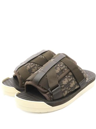 Dior 2020s Alpha oblique-jacquard sandals - women - Rubber/Fabric/Fabric/Calf Leather - 42.5 - Brown