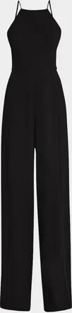 Black Halo Joaquin Wide-Leg Halter Jumpsuit
