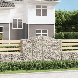 Berkfield Home Arched Gabion Baskets 10 pcs 200x50x140/160 cm Galvanised Iron in Silver