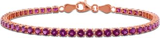 Mimi & Max 3 5/8ct TGW Rhodolite Tennis Bracelet in Rose Plated Sterling Silver-7.25 in