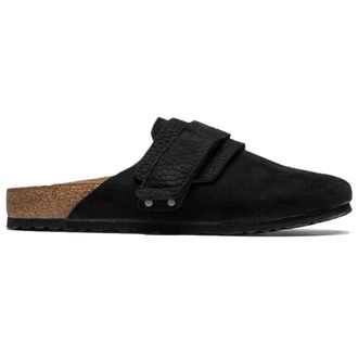 Birkenstock Nagoya Nubuck Leather Unisex Hook And loop Sandals - Desert Buck Black - Size:UK 10.5