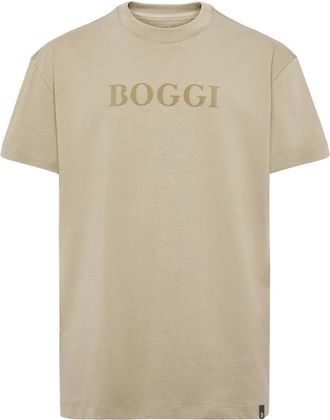 Boggi Milano Tops, Heren, Beige, 2Xl, Katoen, Cotton Jersey T-Shirt