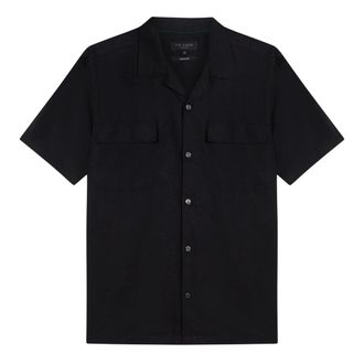 Ted Baker Regular Fit Zwart Overhemd Met Dubbele Zak
