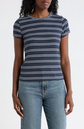 Splendid Stripe Rib T-Shirt in Navy Blue/White at Nordstrom Rack, Size X-Small