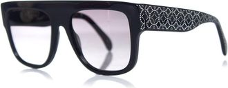 Alaia Azzedine Alaia Zwarte rechthoekige zonnebril met kleurverloop