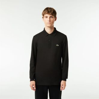 Lacoste Mens Regular Fit Long Sleeve Shirt in Black - Size 2XL