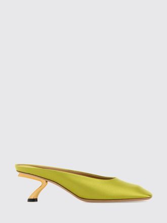 Ferragamo Safi Satin Mules with Sculptural Heel and Rounded Toe