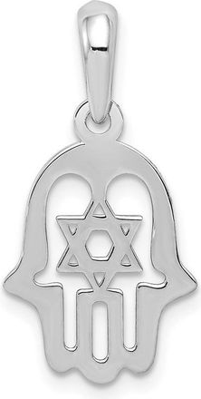 Diamond2Deal 14k White Gold Star of David Chamseh Pendant