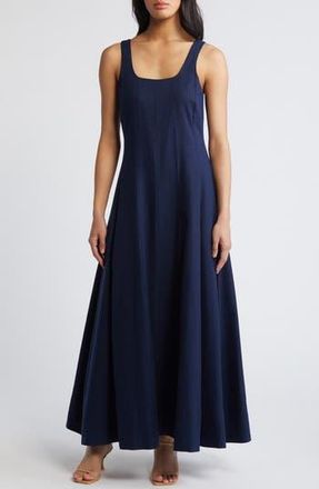 Halogen Linen Blend Maxi Dress in Classic Navy at Nordstrom Rack, Size Medium