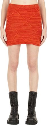 Wynn Hamlyn Gebreide Moza&iuml;ekrok - Dames - Korte rokken - Oranje - XS - Wol - Rokken