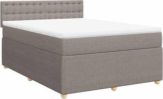 vidaXL Vidaxl - Cama Box Spring Con Colch&oacute;n Tela Gris Taupe 160x200 Cm