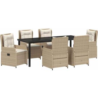 vidaXL Conjunto De Comedor De Jard&iacute;n 7 Pcs Beige Y Gris Claro Vidaxl