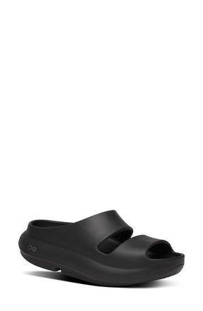 Oofos OOyea Slide Sandal in Black at Nordstrom, Size 8