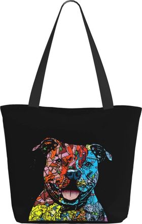 AOOEDM Pitbull Florecent Dog Ladies Shopping Bag 13x11x7in.The Perfect ValentineS Day Gift.It Is The Best ValentineS Day Gift For Mom, Daughter, Wife,Etc