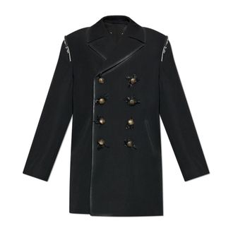 Maison Margiela Korte Double-Breasted Jas - Heren - Mantel - Zwart - XS - Katoen - Jassen