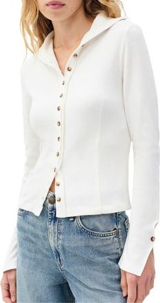 Rag & Bone Rib Button-Up Cardigan in Ivory at Nordstrom, Size Xx-Small