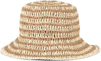Eugenia Kim Jonah Crochet Straw Bucket Hat in Natural/Camel at Nordstrom
