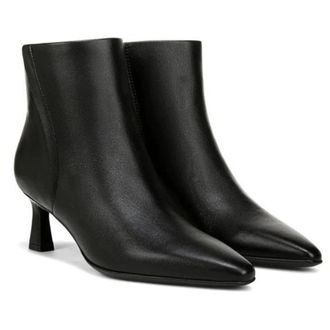 Naturalizer Deesha Boots Women 2W Black Leather Side Zip Ankle Bootie ZAP2615