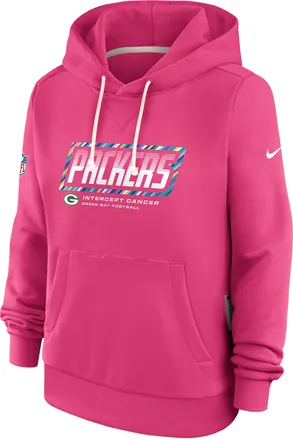 Nike Green Bay Packers Crucial Catch Standard Issue Nike Womens Dri-FIT NFL Pullover Hoodie in Pink | 03C368XZUC-F9R