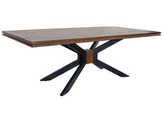 Massivmoebel24 Tavolo Da Pranzo In Legno Di Mango 180x107x76 Marrone Laccato Stilm&ouml;bel 123