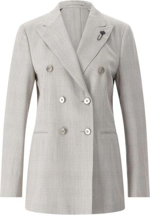 Lardini Double-Breasted Blazer - Dames - Blazers - Grijs - L - Jassen