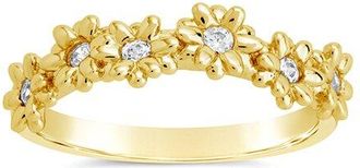 Sterling Forever 14K Plated Cz Flower Irena Ring
