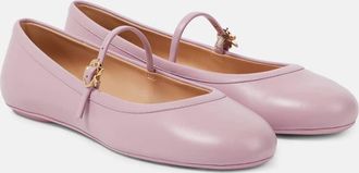 Gianvito Rossi Carla leather Mary Jane flats