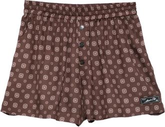 Erika Cavallini Semi Couture Shorts con bottoni - Marrone