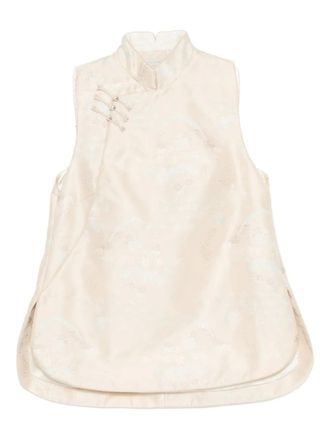 Shiatzy Chen Gilet con ricamo Scape-of-Curve - Toni neutri
