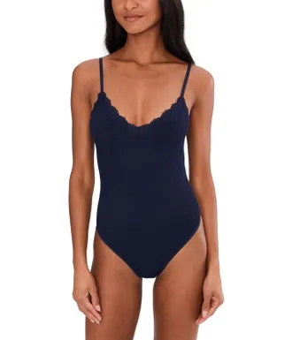 Free People Spring Fever Bodysuit Womens Peacoat Stretch One Piece FROG862