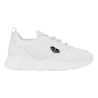 Philipp Plein Schoenen, unisex, Wit, 44 EU, Polyester, Runner Sock Triangle Placca