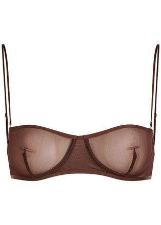 Calvin Klein Alden Unlined Stretch-mesh bra - Brown - S (UK8-10 / S)