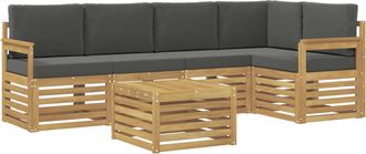 vidaXL Conjunto De Sof&aacute;s De Exterior 6 Uds. Blanco Y Antracita Vidaxl