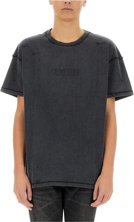 Purple Textured Inside Out Tee - - Tops - Uomo - Nero - S