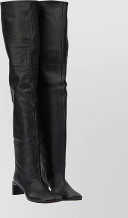 Sportmax over-the-knee leather block heel boots