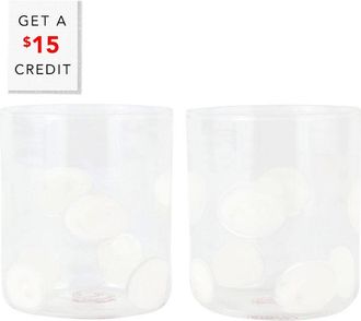 Vietri Vietri Set Of 2 Drop Double Old Fashioned Glasses With $15 Credit