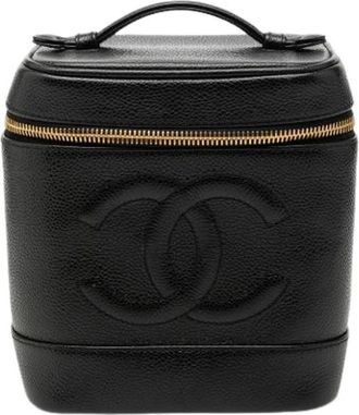 Chanel Pre-owned Vanity Bag - Dames - Vintage Handtas - Zwart - ONE Size - Leer - Vintage
